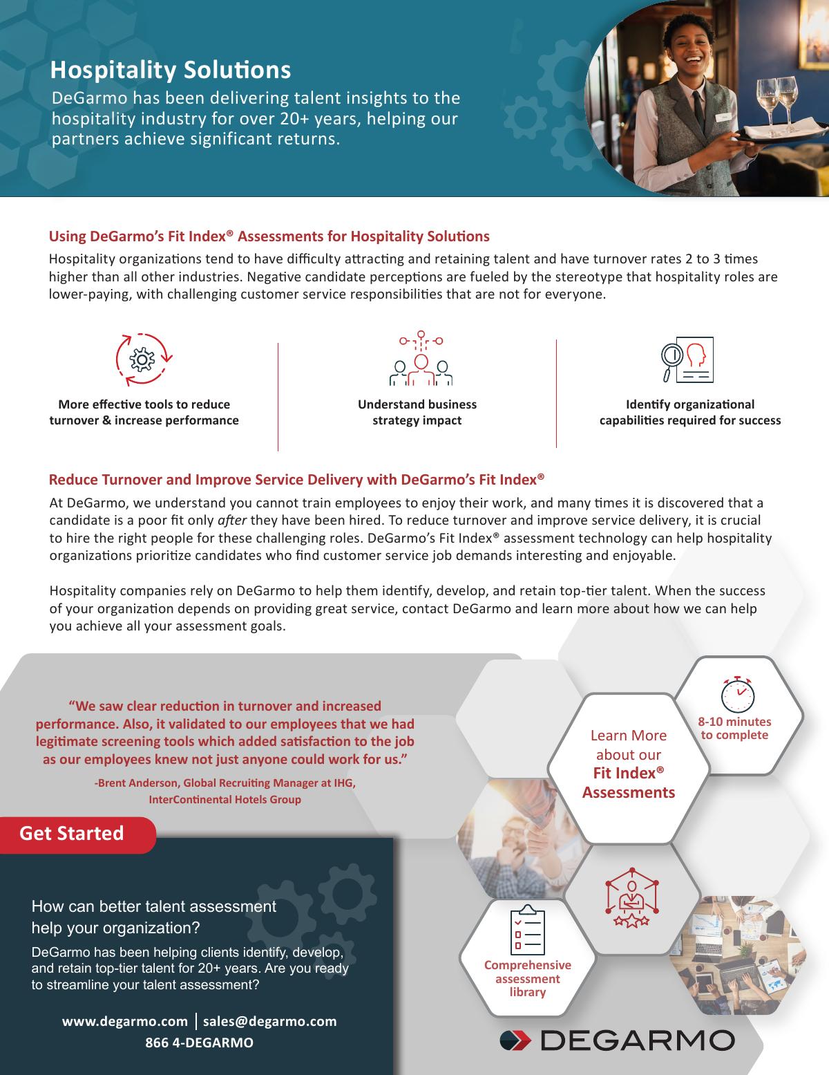 Using DeGarmo’s Fit Index® Assessments for Hospitality Solutions