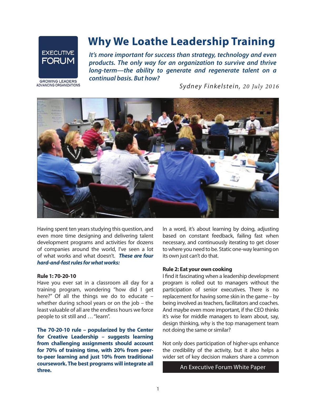 Why We Loathe Leadership Training